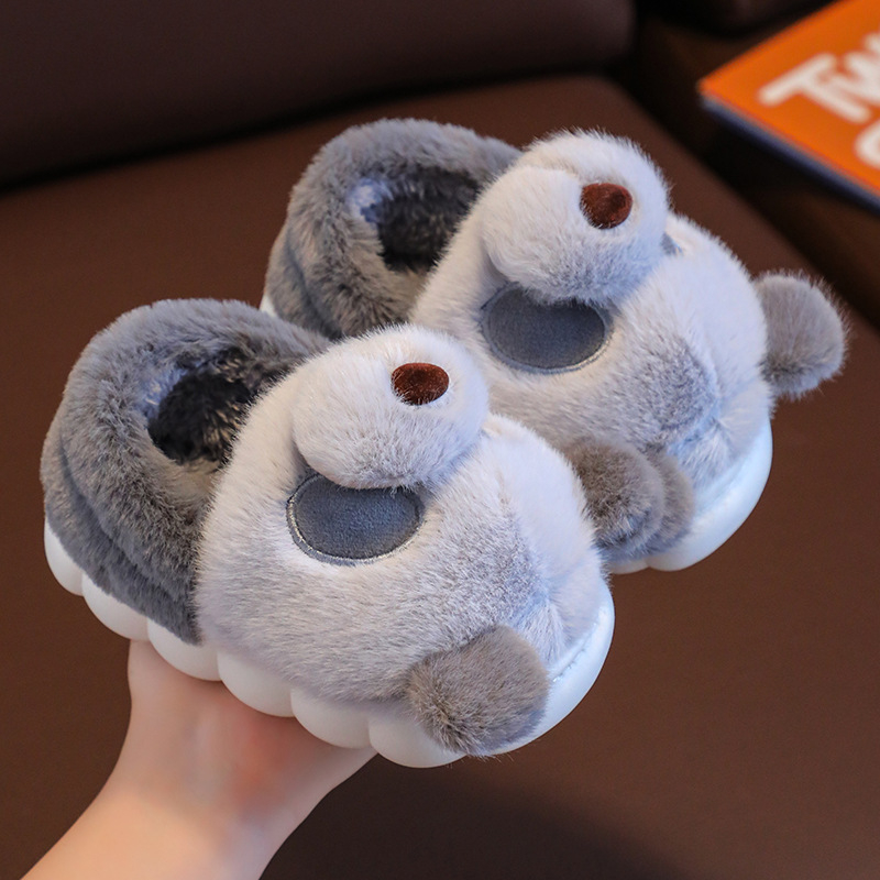 Gyermek pamut papucs beltéri használatra, PVC talp, rajzfilm mintával, 2024 tél, 1–16 évesek számára