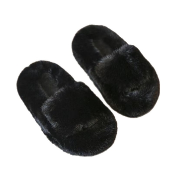 Gyerek plüss otthoni papucs, velúr felsőrész, egyszínű, PVC talp, vastag talp