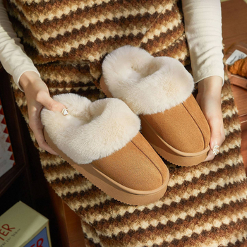Gyerekeknek szóló téli papucs szőrös belsővel, egyszemélyes dizájn, vastag PVC talp, belső és külső használatra, egyszínű, egyszerű stílus, lányoknak 7–12 éves