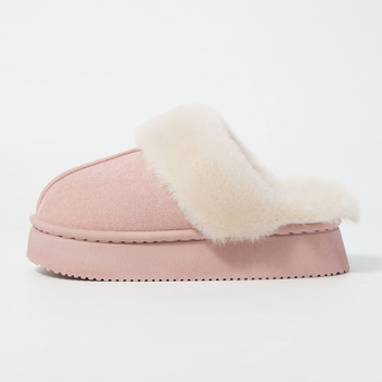 Gyerekeknek szóló téli papucs szőrös belsővel, egyszemélyes dizájn, vastag PVC talp, belső és külső használatra, egyszínű, egyszerű stílus, lányoknak 7–12 éves