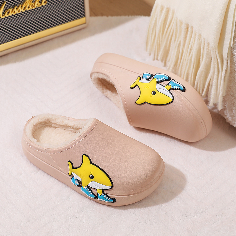 Gyerekeknek Cartoon AI Cápa Papucs, PVC felsőrész és PVC talp, slip-on, unisex