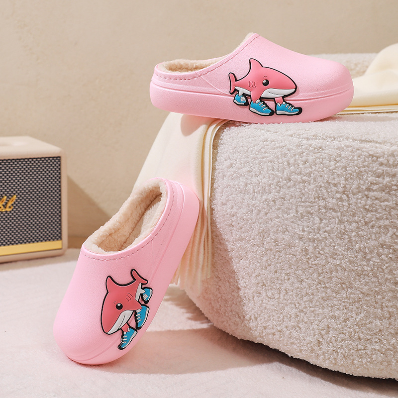Gyerekeknek Cartoon AI Cápa Papucs, PVC felsőrész és PVC talp, slip-on, unisex