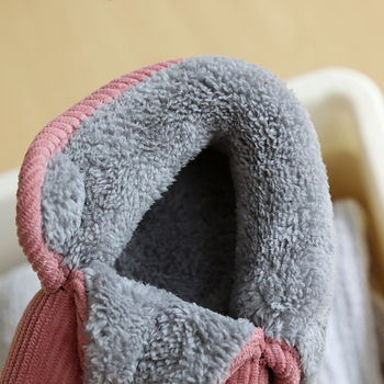 Papuci pentru copii, pentru interior și exterior, cu închidere Velcro, partea superioară din catifea și talpă din cauciuc groasă