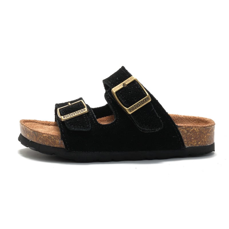 Gyermekek cork papucs matt bőr felsővel, gumitalppal, lélegző, 1-6 éveseknek