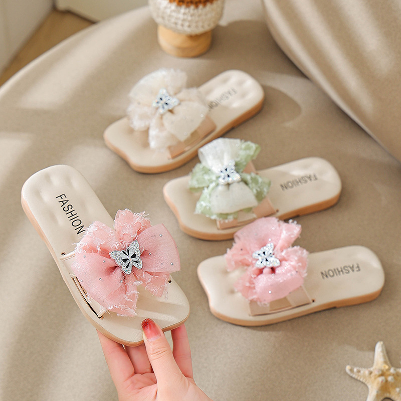 Dječje flip-flop papuče za djevojčice | princu-stil, bez pete | PVC gornji dio i đon, protuklizno, prozračno | uzrast 4–12 godina