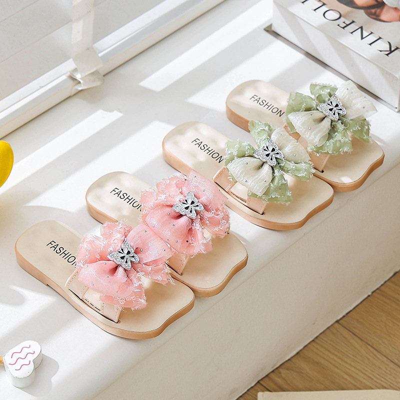 Dječje flip-flop papuče za djevojčice | princu-stil, bez pete | PVC gornji dio i đon, protuklizno, prozračno | uzrast 4–12 godina