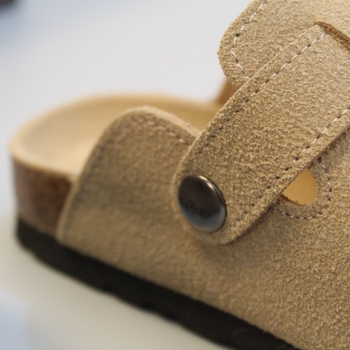 HEEMAKES Djeca cork papuče, jednofarbne, matirani goveđi nubuk gornji dio, gumena potplat, uzrast 4–16 godina