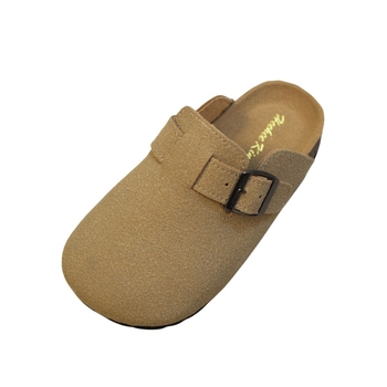 HEEMAKES Djeca cork papuče, jednofarbne, matirani goveđi nubuk gornji dio, gumena potplat, uzrast 4–16 godina
