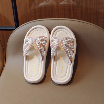 Sandale sa rhinestones i biserima – Korejski stil, gornji dio PU, plastična potplata, za djevojčice uzrasta 7–16 godina
