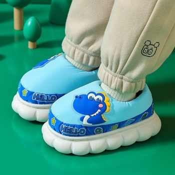 Tide Duck Dječje pamučne papuče za kuću, vodootporne zimske, s toplom fleec podstavom, protuklizna potplata, unisex