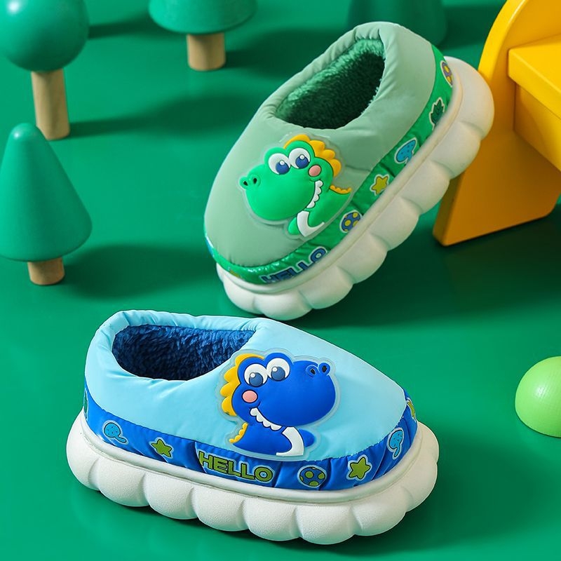 Tide Duck Dječje pamučne papuče za kuću, vodootporne zimske, s toplom fleec podstavom, protuklizna potplata, unisex