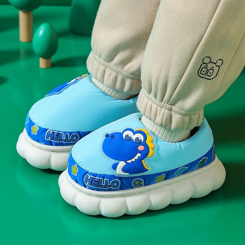 Tide Duck Dječje pamučne papuče za kuću, vodootporne zimske, s toplom fleec podstavom, protuklizna potplata, unisex