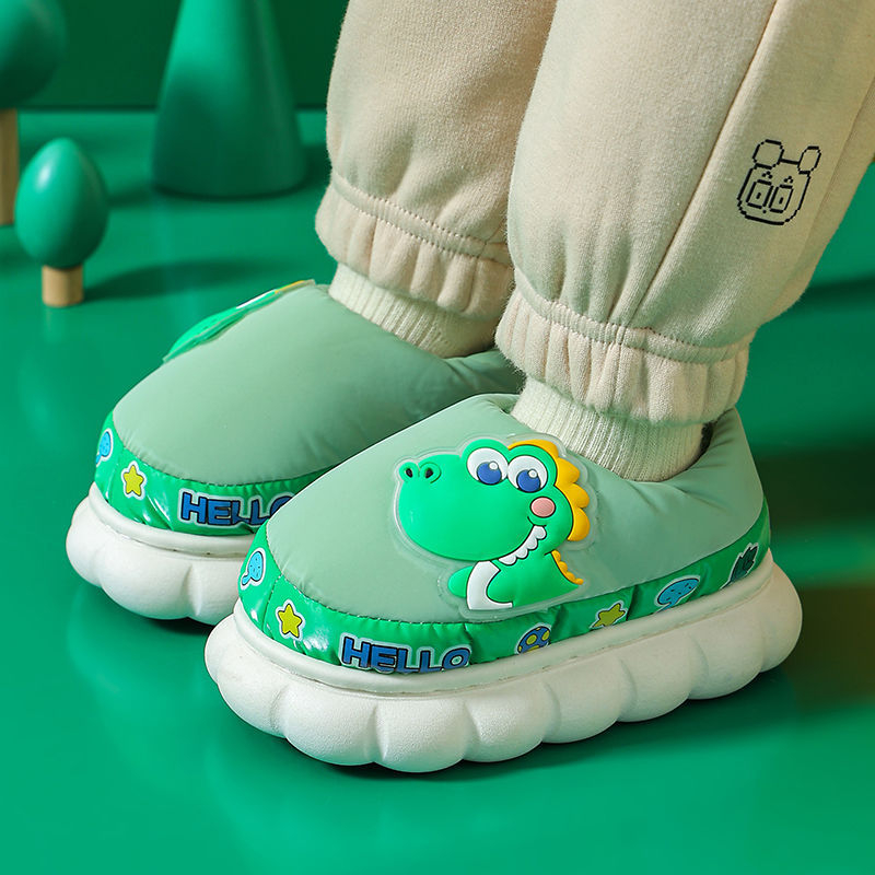 Tide Duck Dječje pamučne papuče za kuću, vodootporne zimske, s toplom fleec podstavom, protuklizna potplata, unisex
