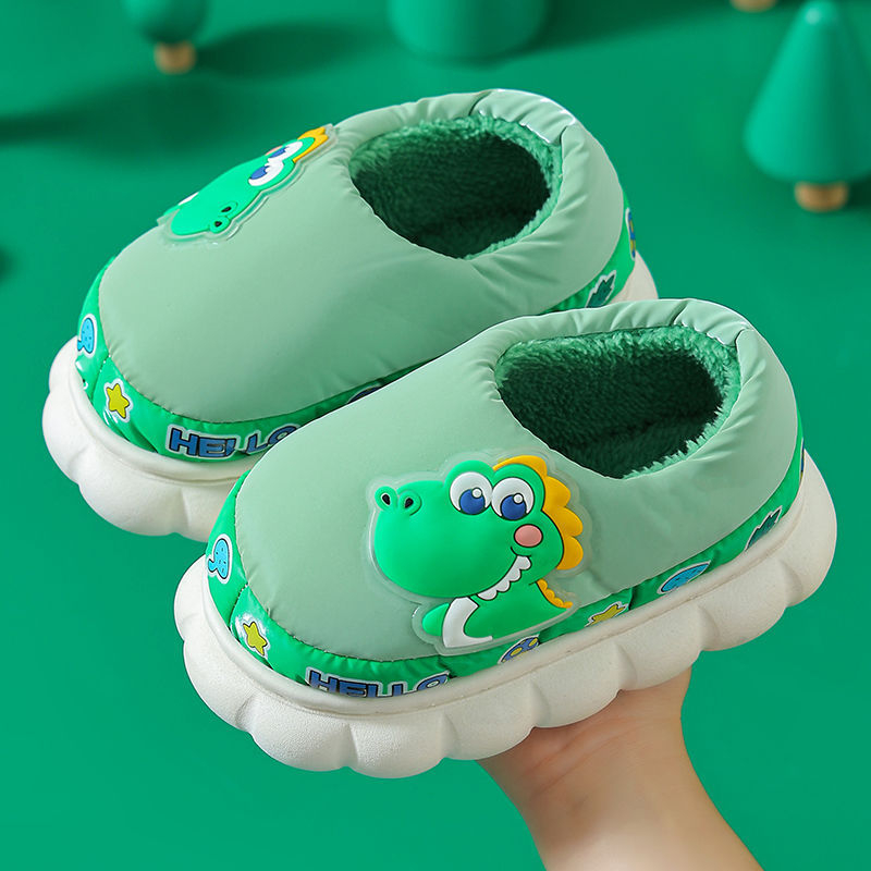 Tide Duck Dječje pamučne papuče za kuću, vodootporne zimske, s toplom fleec podstavom, protuklizna potplata, unisex