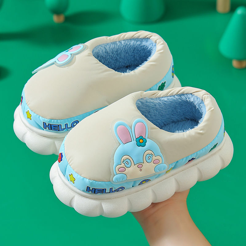 Tide Duck Dječje pamučne papuče za kuću, vodootporne zimske, s toplom fleec podstavom, protuklizna potplata, unisex