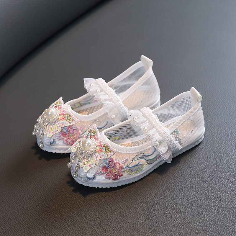 Pantofi tradiționali din pânză pentru fete, stil etnic, partea superioară din bumbac, talpă din cauciuc, respirabili, ușori, antiderapante