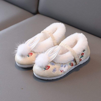 Dječje cipele s tigrovom glavom u hanfu stilu – izšivane, baršunasta podstava, gornji dio od akrilnih vlakana, gumeni potplat