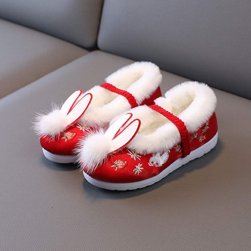 Dječje cipele s tigrovom glavom u hanfu stilu – izšivane, baršunasta podstava, gornji dio od akrilnih vlakana, gumeni potplat