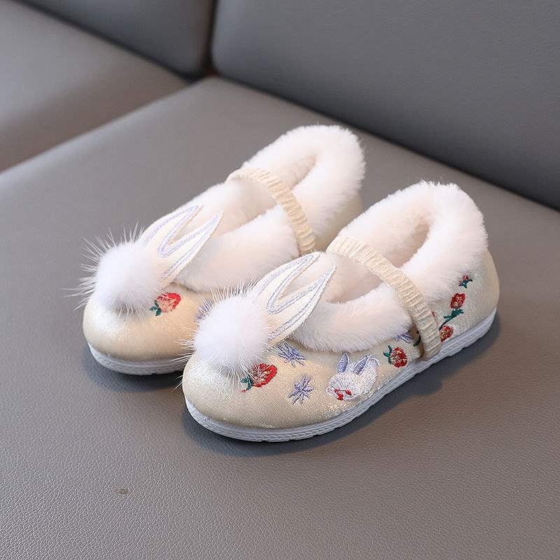 Dječje cipele s tigrovom glavom u hanfu stilu – izšivane, baršunasta podstava, gornji dio od akrilnih vlakana, gumeni potplat