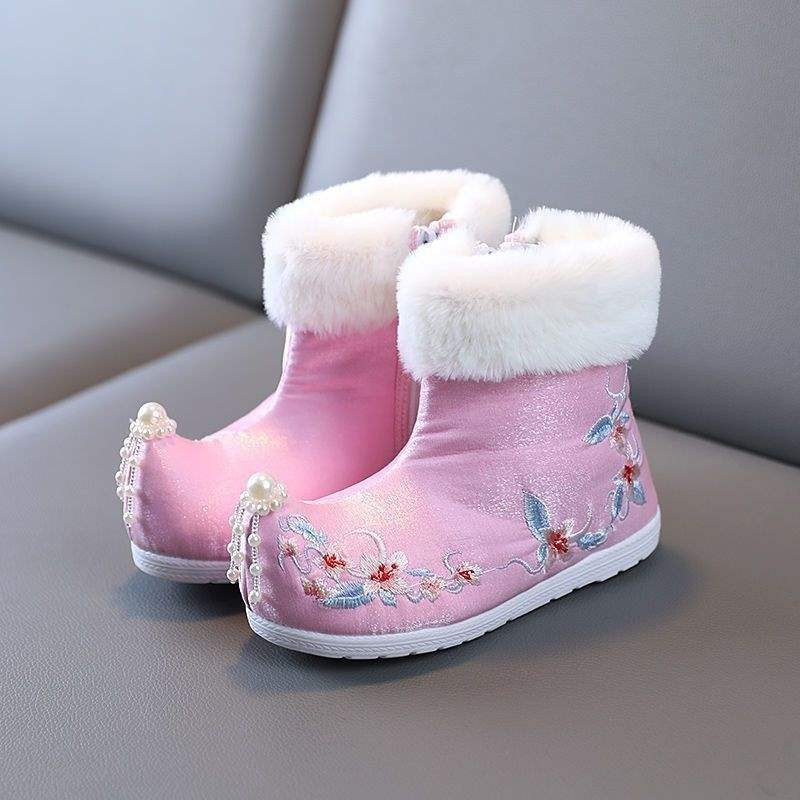 Dječje cipele s tigrovom glavom u hanfu stilu – izšivane, baršunasta podstava, gornji dio od akrilnih vlakana, gumeni potplat