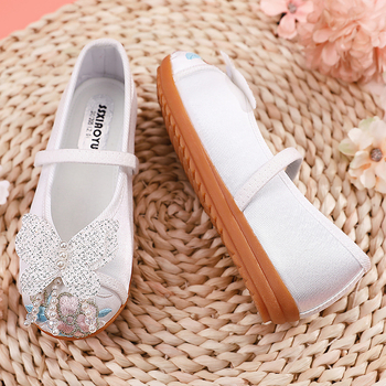 Tradicionalne platnene cipele za djevojčice, gornja tkanina od lana, MD potplat, lagane, vodootporne, jednobojne