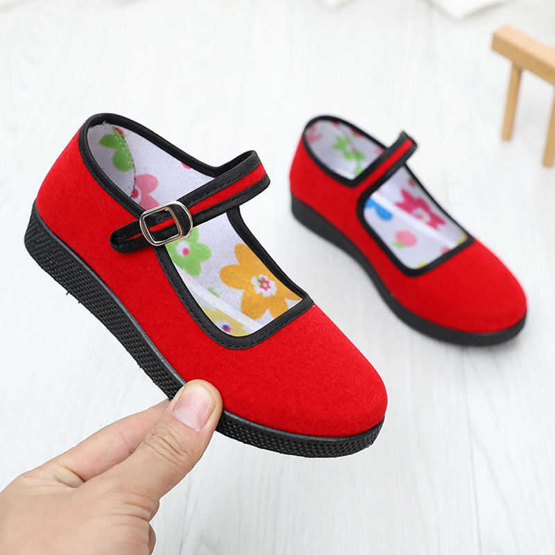 Dječje plesne cipele - gornji dio od nubuka, gumena potplat, jednobojni uzorak, za formalne plesne izvedbe, nacionalni stil