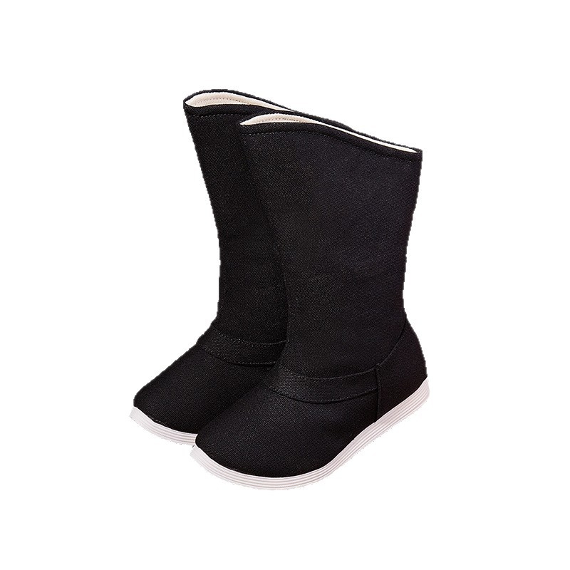 Gyerekeknek készült etno stílusú vászon csizma – felső rész: pamutvászon; minta: állatok; talp: gumi; vastagított kialakítás