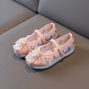 Tradicionalne platnene cipele za djevojčice, princeskina vezen, perle, Hanfu stil, svila gornji dio