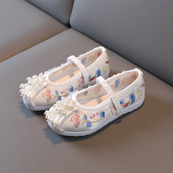 Tradicionalne platnene cipele za djevojčice, princeskina vezen, perle, Hanfu stil, svila gornji dio