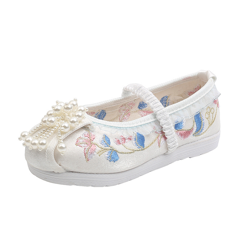 Tradicionalne platnene cipele za djevojčice, princeskina vezen, perle, Hanfu stil, svila gornji dio