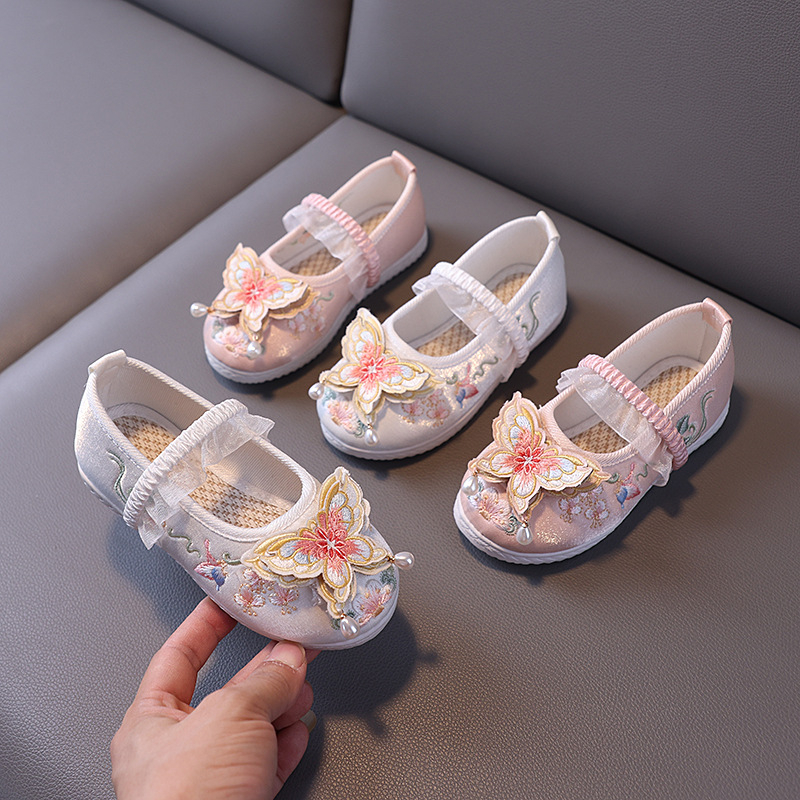 Dječje Hanfu platnene cipele s prozračnim mrežastim gornjim dijelom, gumom na potplati, životinjski uzorak –Tradicionalni kineski stil (jesen 2024)