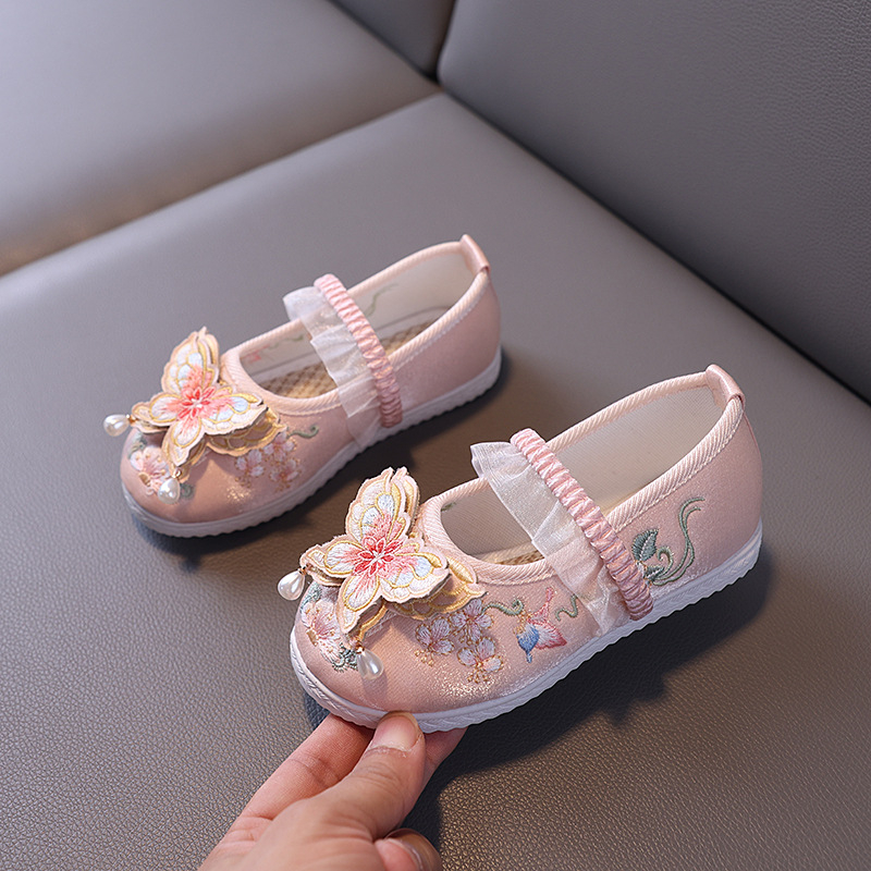 Dječje Hanfu platnene cipele s prozračnim mrežastim gornjim dijelom, gumom na potplati, životinjski uzorak –Tradicionalni kineski stil (jesen 2024)