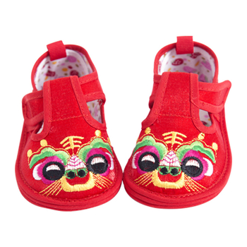 Tradicionalne platnene cipele za djecu, Velcro zatvarač, gornji dio od brokatnog pamuka, uzorak životinja, potplat od platna