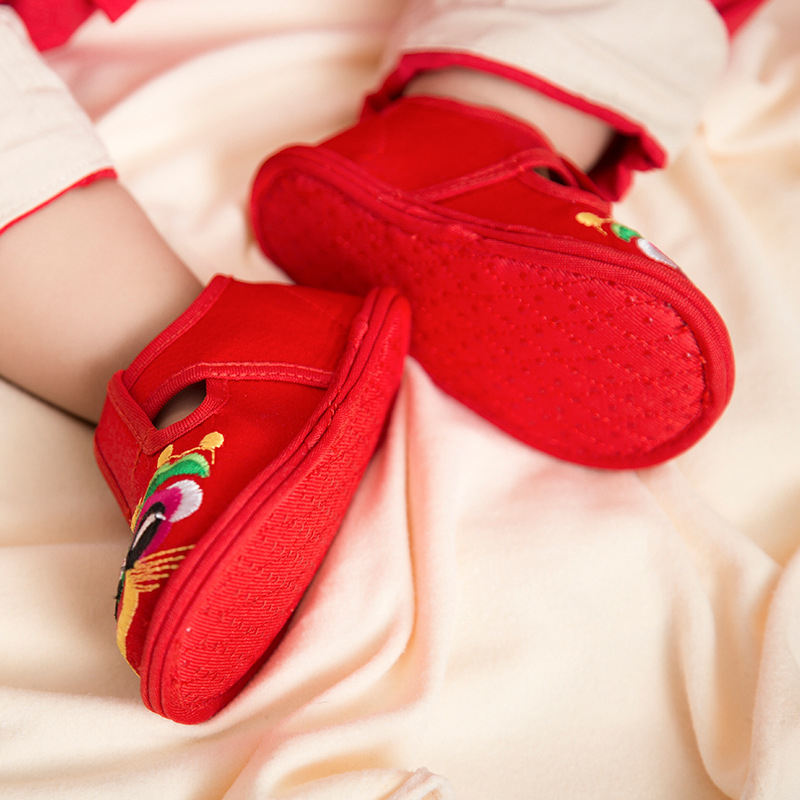 Tradicionalne platnene cipele za djecu, Velcro zatvarač, gornji dio od brokatnog pamuka, uzorak životinja, potplat od platna