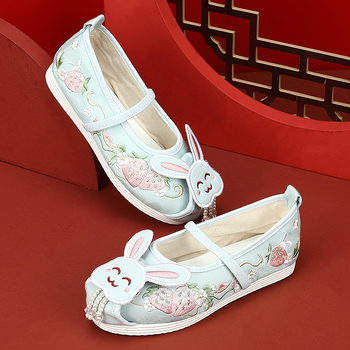 Dječje brodirane tradicionalne lanene cipele, unisex, lagane, uzrast 4–16 godina