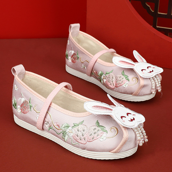 Dječje brodirane tradicionalne lanene cipele, unisex, lagane, uzrast 4–16 godina