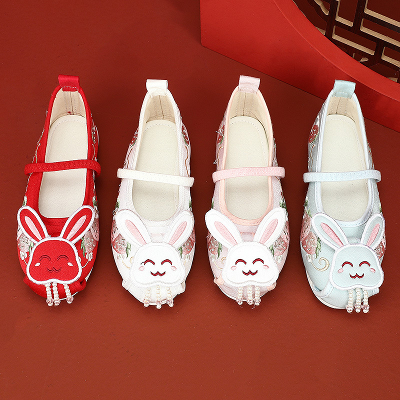 Dječje brodirane tradicionalne lanene cipele, unisex, lagane, uzrast 4–16 godina