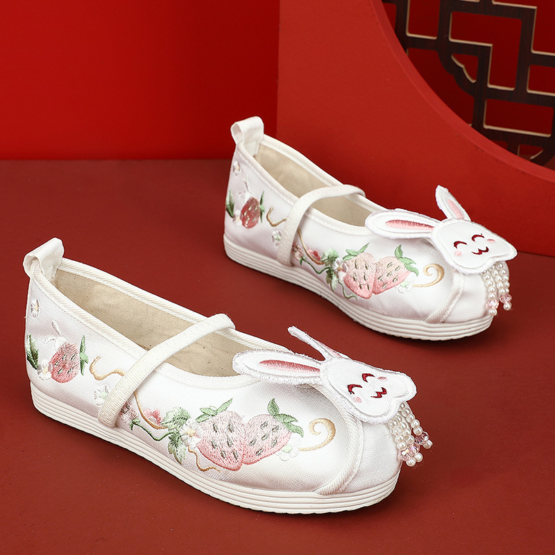 Dječje brodirane tradicionalne lanene cipele, unisex, lagane, uzrast 4–16 godina