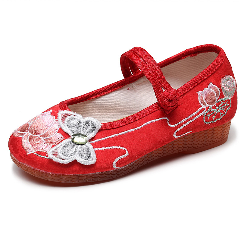 Dječje Hanfu platnene cipele, izšivane, kopča, stil princeze, za moderni ples