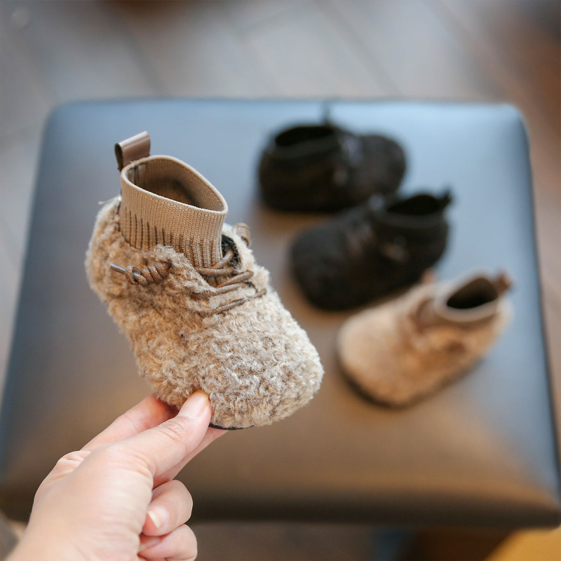 Cipele za učenje hodanja bebe – zimske plišane čizme s mekanom potplatom