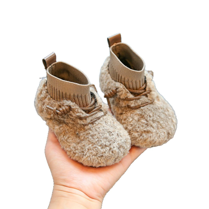 Cipele za učenje hodanja bebe – zimske plišane čizme s mekanom potplatom