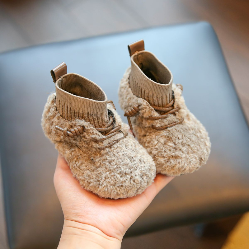 Cipele za učenje hodanja bebe – zimske plišane čizme s mekanom potplatom