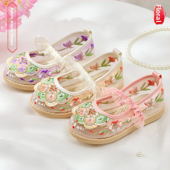 Ljetne platnene cipele s mrežastim gornjim dijelom, cvjetni uzorak, etnički stil, prozračne i lagane