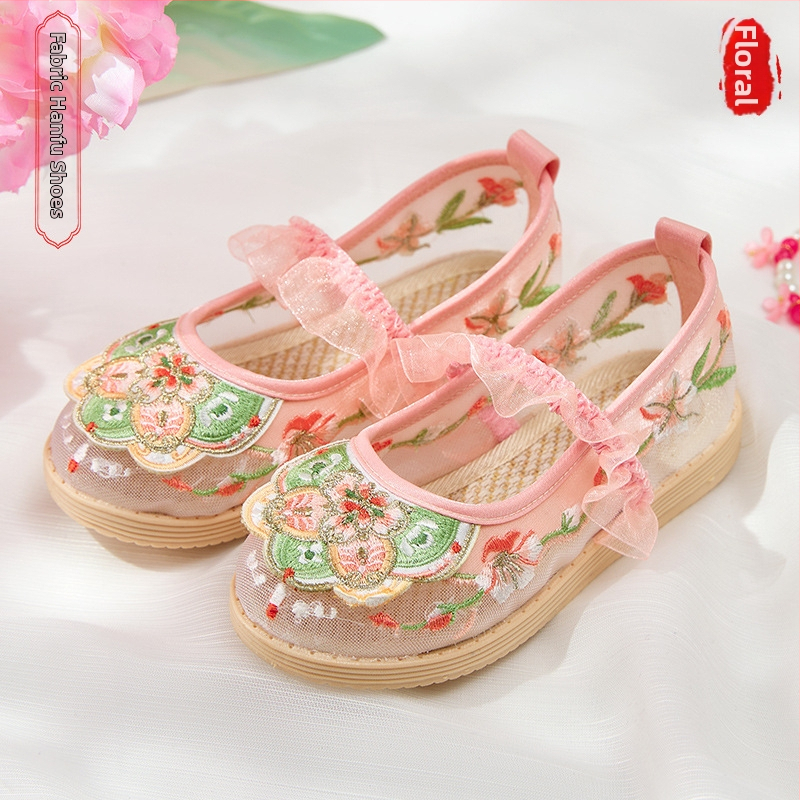 Ljetne platnene cipele s mrežastim gornjim dijelom, cvjetni uzorak, etnički stil, prozračne i lagane