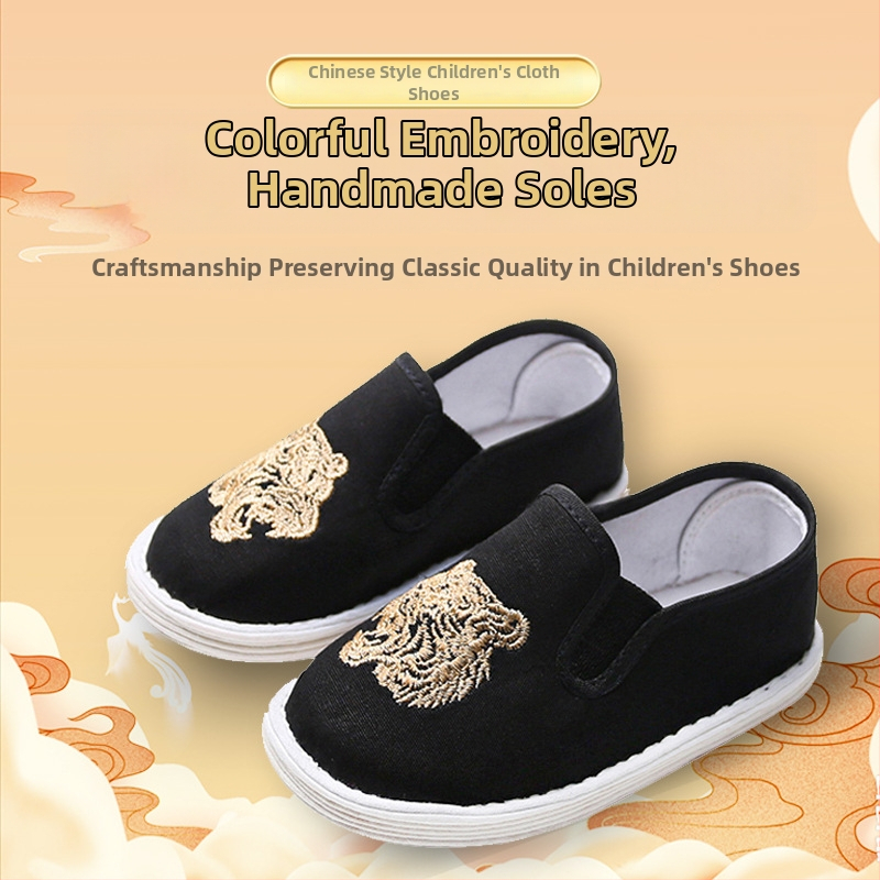 Dječje tradicionalne platnene tenisice s broderijom, prozračne, lagane, protuklizne, retro stil