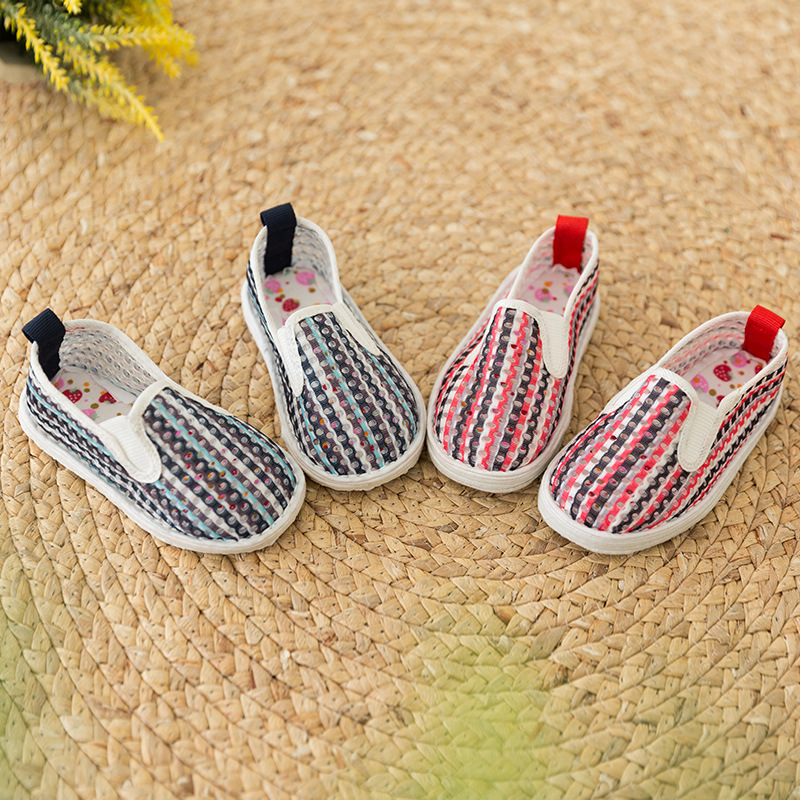 Dječje platnene cipele, gornji dio od platna, zatvaranje s elastikom, prozračne, lagane, protuklizne, ljeto, 1-3 godine
