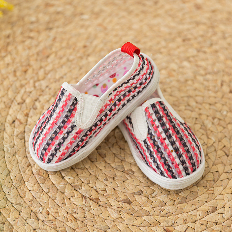 Dječje platnene cipele, gornji dio od platna, zatvaranje s elastikom, prozračne, lagane, protuklizne, ljeto, 1-3 godine