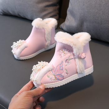 Dječje čizme za djevojčice u etničkom stilu, s Velcro zatvaračem, đon od teleće tetive, za dob 4–12 godina