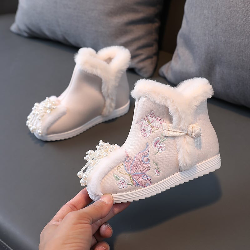 Dječje čizme za djevojčice u etničkom stilu, s Velcro zatvaračem, đon od teleće tetive, za dob 4–12 godina