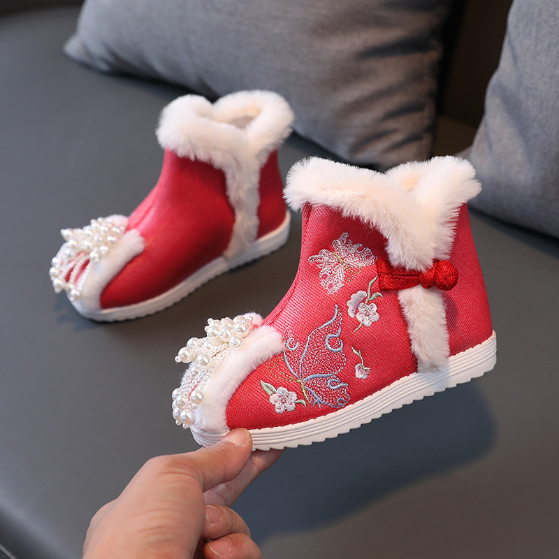 Dječje čizme za djevojčice u etničkom stilu, s Velcro zatvaračem, đon od teleće tetive, za dob 4–12 godina